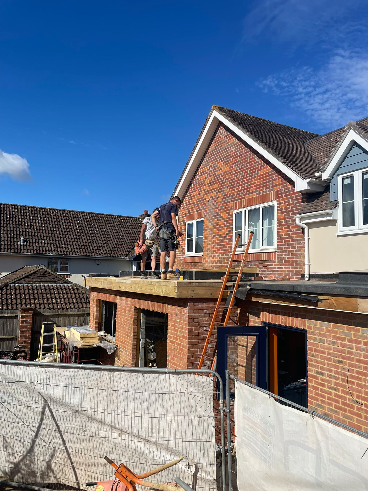 Extension of a bungalow front view